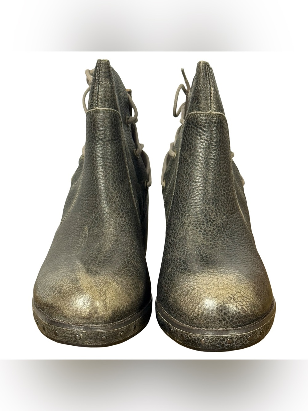 Caterpillar Grey Brown Distressed Leather Ankle Boots Women's US 10M EU 41